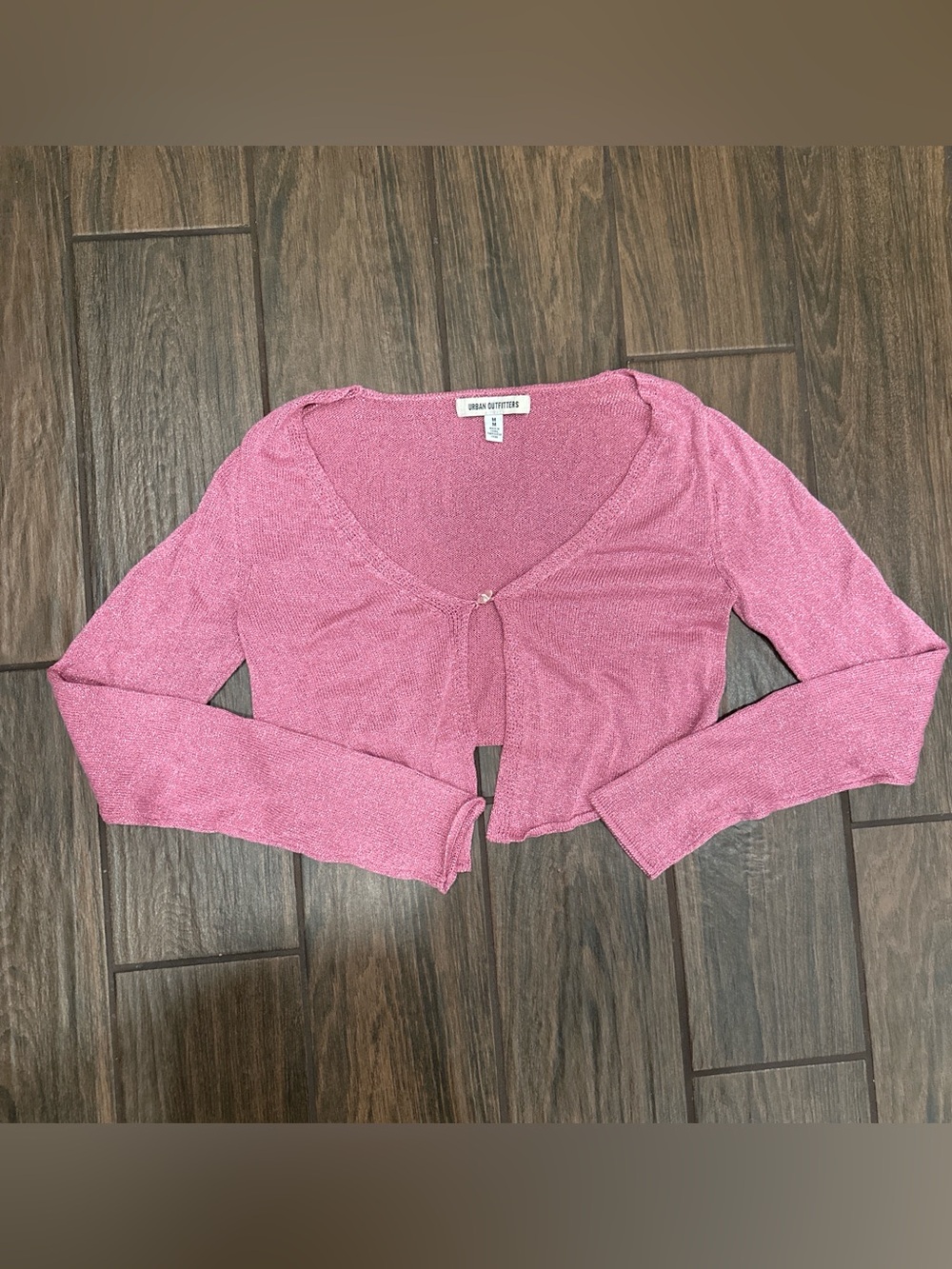 urban outfitters semi sheer glitter cropped cardigan